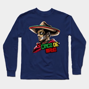 Cinco de mayo mexican man wear sumbrero Long Sleeve T-Shirt